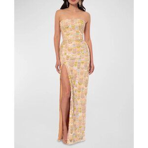 HELSI Lola Strapless Sequin Floral Trumpet Gown